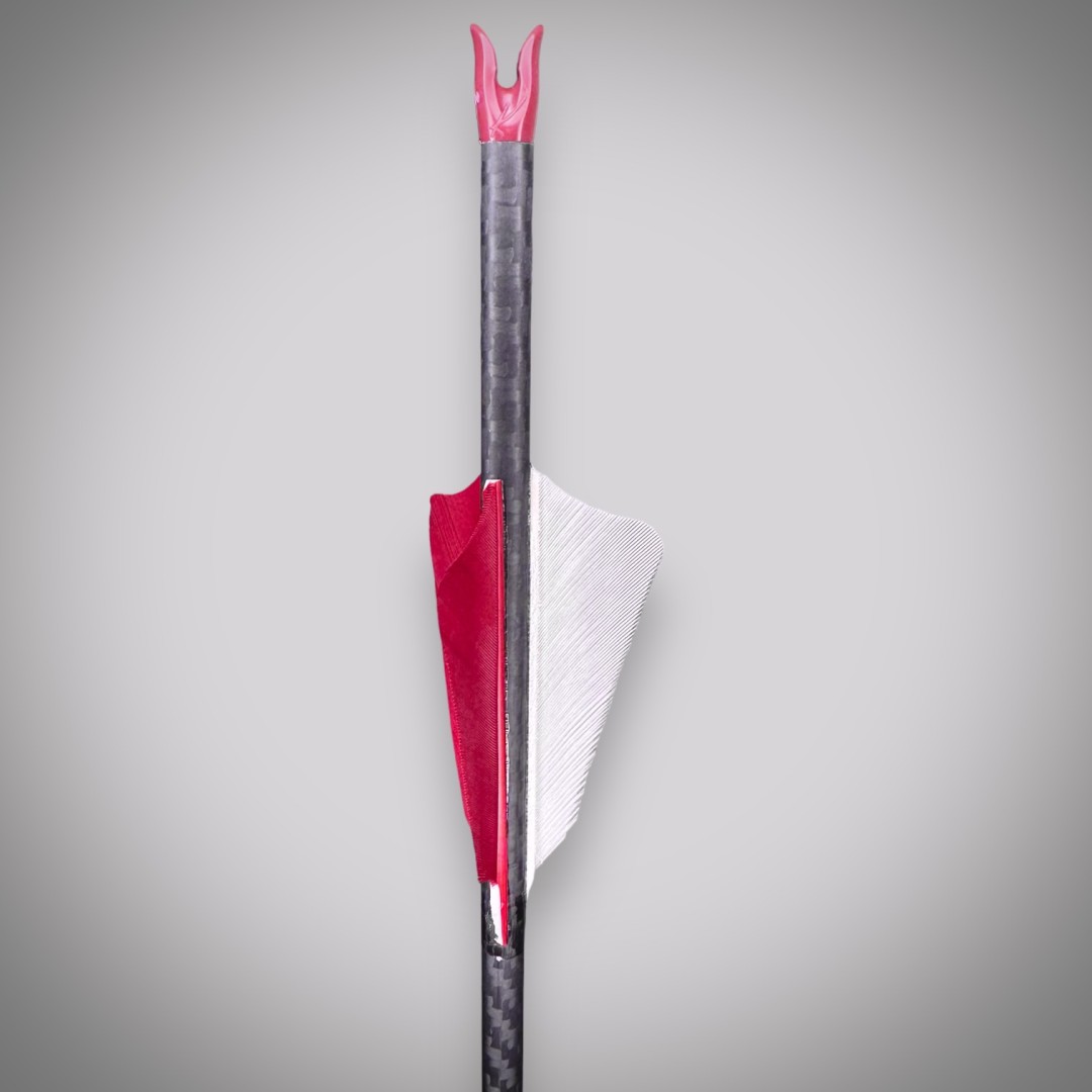 Karbon nyílvessző 500 -  7,4 mm - 31 col bordó-fehér